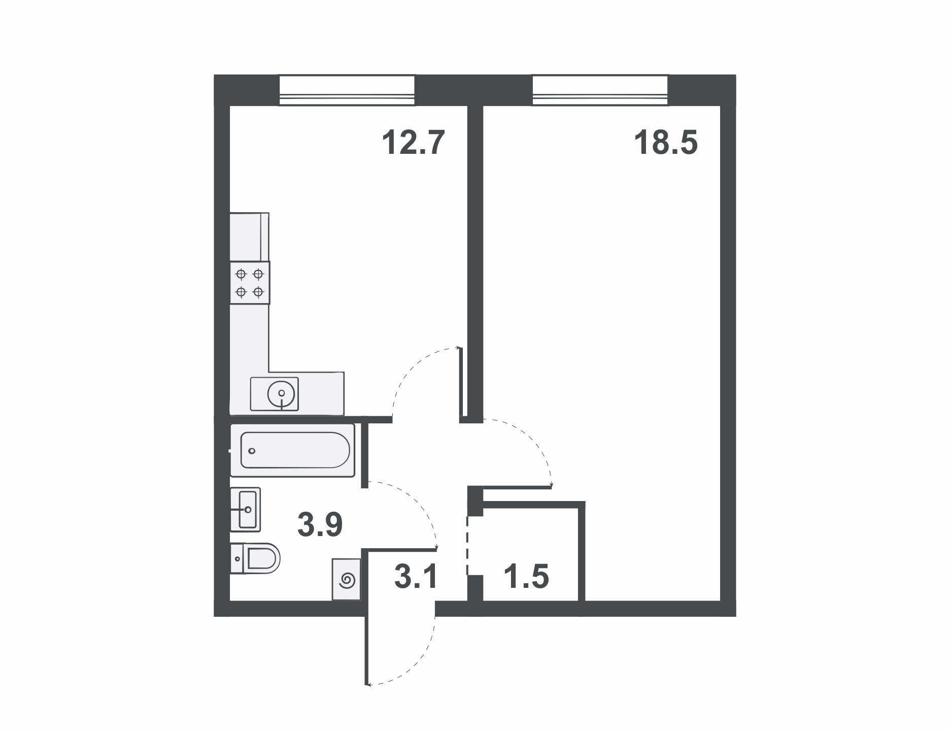 планировка квартиры 40 м2